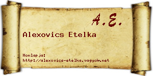 Alexovics Etelka névjegykártya