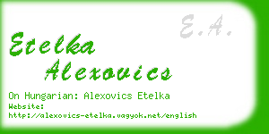 etelka alexovics business card